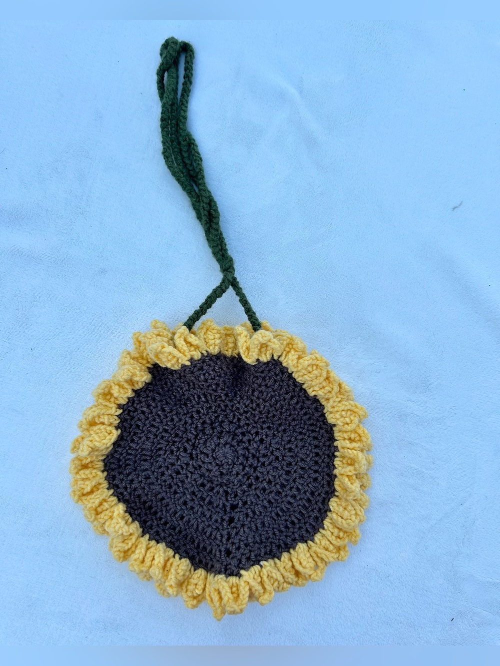 Crochet Sunflowet Shoulder Bag Purse Handmade Boho Style